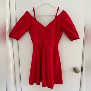 Derek Lam 10 Crosby Red Cotton Poplin Dress With Pockets Size 4
